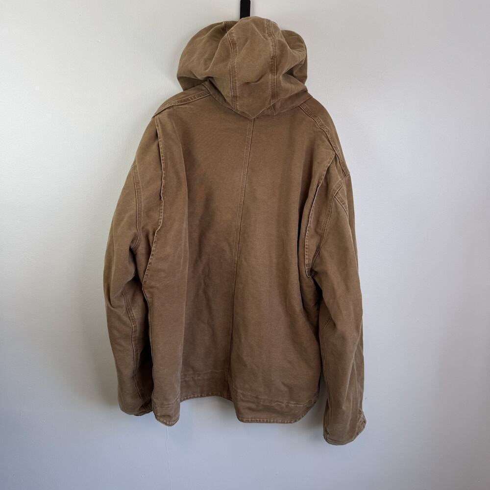 2006 Carhartt 4XL Tall Hooded Jacket Sierra Sherpa Lined J141 Tan BRN Brown Mens - Picture 5 of 16